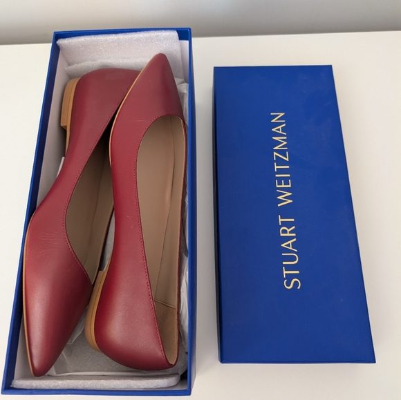 NIB Stuart Weitzman Red Leather Flats - Picture 5 of 5